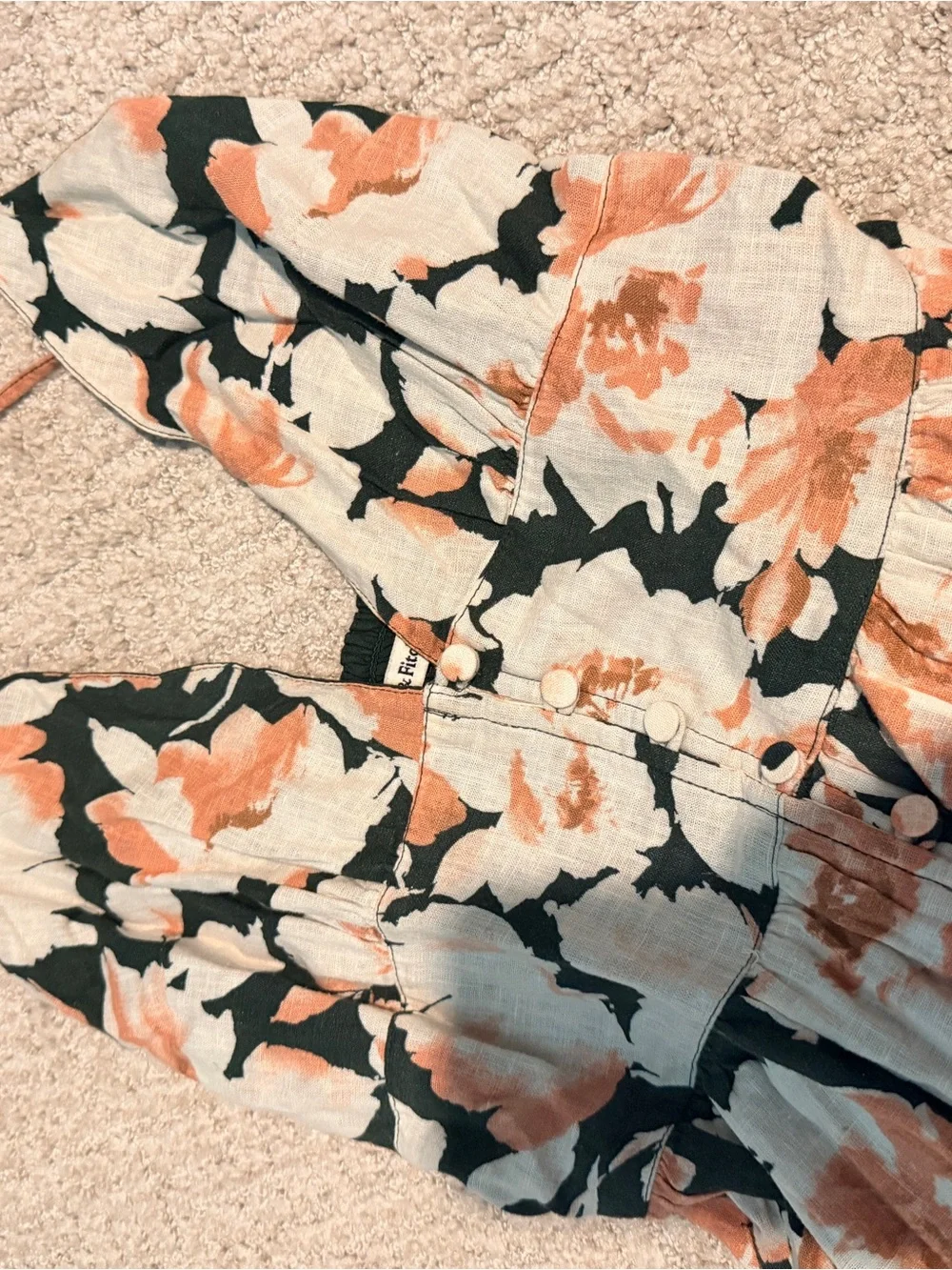 Abercrombie & Fitch Black Maxi Dress with Blush Floral Print
